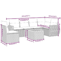 Avis Maison Chic Salon de jardin avec coussins 7 pcs, Ensemble Tables et chaises de jardin, gris résine tressée -GKD726016