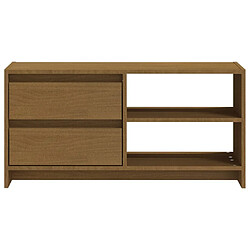 Maison Chic Meuble TV scandinave - Banc TV pour salon Marron miel 80x31x39 cm Bois de pin massif -MN22433 pas cher