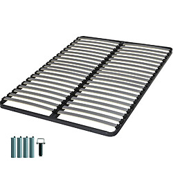 Ebac Sommier à lattes + pieds 140x200 C221 - 40 lattes bois - Fabrication française