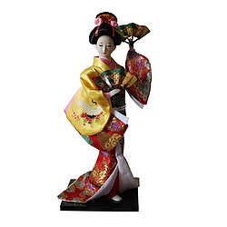 12 pouces Vintage Kimono Japonais Geisha Poupée Figure Jaune Vêtements Décor À La Maison pas cher