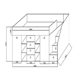 Avis Abiks Meble KONKRET 3L Lit superposé 248,5/123/93 (béton/blanc)