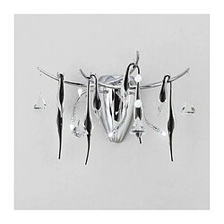 Luminaire Center Applique murale Cygnet 3 Ampoules chrome poli/blanc dépoli/cristal