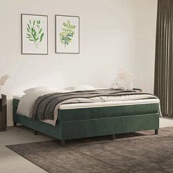 vidaXL Sommier à lattes de lit et matelas Vert foncé 160x200cm Velours