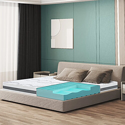 The White Stone Matelas Double King-Size 200 x 210 à mémoire | Premium Quality | Hauteur 16 cm | Made in Italy 