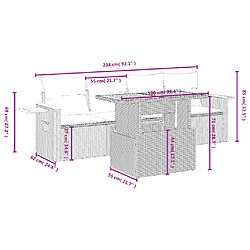 Acheter vidaXL Salon de jardin avec coussins 5 pcs beige résine tressée