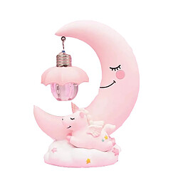 Yonis Lampe Nuit Romantique Dessin Animé Lune Cadeau Noël Anniversaire Enfant Lampe Décorative Lune En Résine Dessin Animé Romantique Pour Chambre Enfant Cadeau Noël Anniversaire Rose YONIS