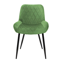 ML-Design Set de 4 chaises de salle à manger rembourrée en velours vert fauteuils moderne