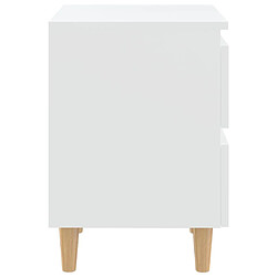 Acheter vidaXL Tables de chevet avec pieds en pin 2 pcs Blanc 40x35x50 cm