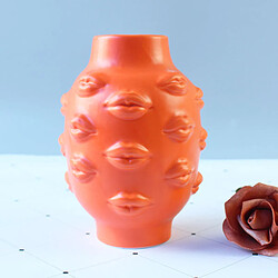 Ornement Vase Abstrait Bureau À Domicile Ornement Sculpture Hôtel Décor Orange pas cher