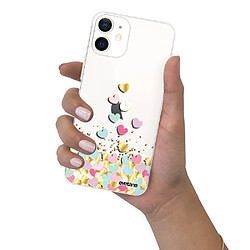 Coque iPhone 12 mini souple transparente Coeurs Pastels Motif Ecriture Tendance Evetane pas cher