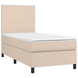 Avis Maison Chic Lit adulte- Lit + matelas,Sommier à lattes de lit avec matelas Cappuccino 100x200 cm -GKD97063