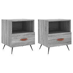 vidaXL Tables de chevet 2 pcs sonoma gris 40x35x47,5 cm