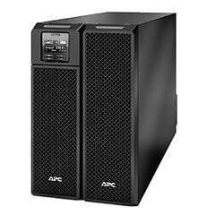 Schneider Electric Onduleur OnLine Smart UPS RT 8000VA et 8000 Watts Monophasé / Monophasé (Entrée / Sortie) + Triphasé / Monophasé pour serveurs / 15 minutes d'autonomie, 1 bornier en entrée et 6 prises C13 + 4 prises C19 en sortie modèle tour. Garantie 3 ans. En optio