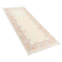 Vidal Tapis de couloir en laine 198x84 beige Darya