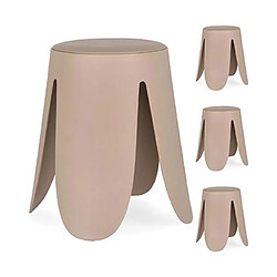 Mes Lot de 4 tabourets 37x37x47 cm en plastique ivoire - IMOGE 