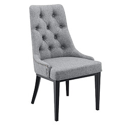 Helloshop26 Chaise de salle à manger stylée avec motif chesterfield siège design pieds robustes en métal rembourrage textile 100 x 53 x 60 cm gris clair 03_0005000 