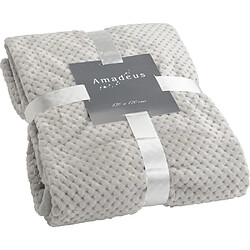 Amadeus Plaid damier 130 x 170 cm gris clair.