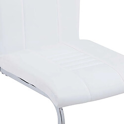 Acheter vidaXL Chaises à manger cantilever lot de 6 blanc similicuir