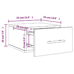 vidaXL Tables de chevet murales 2 pcs sonoma gris 35x35x20 cm pas cher