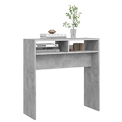 Avis vidaXL Table console gris béton 78x30x80 cm bois d'ingénierie