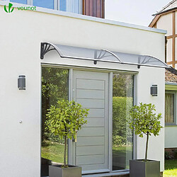 Vounot Auvent de porte marquise 200x80 cm transparent en Polycarbonate anti UV