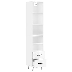 Avis vidaXL Buffet haut Blanc brillant 34,5x34x180 cm Bois d'ingénierie