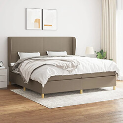 vidaXL Sommier à lattes de lit avec matelas Taupe 200x200 cm Tissu