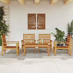 Maison Chic Ensemble de salle à manger de jardin 5 pcs,Table et chaises d'extérieur bois d'acacia solide -GKD264600