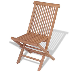 Maison Chic Lot de 4 Chaises pliables de jardin - Fauteuil d'extérieur Bois de teck solide -MN31508