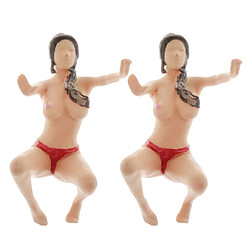 2 Pièces 1:64 Bikini Figurines De Lavage De Voiture