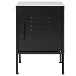 Pegane Table de nuit, table de chevet avec 1 porte en métal coloris noir - longueur 35 x profondeur 35 x Hauteur 51 cm