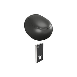 Vente-Unique Pack WC suspendu en céramique noir mat avec bâti-support décoratif - HURO II