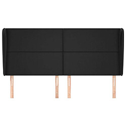 Avis Maison Chic Tête de lit scandinave avec oreilles,meuble de chambre Noir 163x23x118/128 cm Similicuir -MN82590