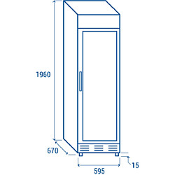 Acheter COOLHEAD Armoire à Boisson Réfrigérée Vitrée Verticale avec Panneau Publicitaire - 350 L - Cool Head