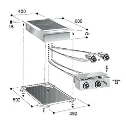 Réchaud en Céramique Drop-In - 2 Zones de Cuisson - Combisteel