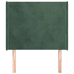 Avis Maison Chic Tête de lit scandinave avec oreilles,meuble de chambre Vert foncé 103x16x118/128 cm Velours -MN76406