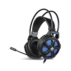 Universal COOL2000 3.5mm + USB câblé casque de jeu omnidirectionnel casque stéréo rétroéclairé LED avec microphone. 