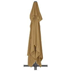 Acheter vidaXL Parasol de jardin en porte-à-faux et poteau en aluminium taupe