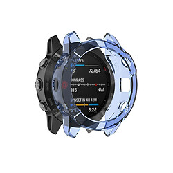 Wewoo Boîtier de montre Pour étui de protection en TPU avec demi-couverture Smartwatch Garmin Fenix 6/6 Pro bleu transparent 