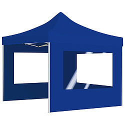 Avis vidaXL Tente de réception pliable avec parois Aluminium 2x2 m Bleu