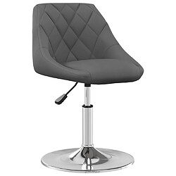 vidaXL Chaises pivotantes à manger lot de 6 Gris foncé Velours