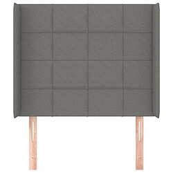 Avis Maison Chic Tête de lit scandinave avec oreilles,meuble de chambre Gris foncé 103x16x118/128 cm Tissu -MN87858