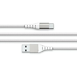 Force Power Câble Renforcé USB A/USB C 3m - 3A Blanc Blanc