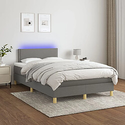 vidaXL Sommier à lattes de lit et matelas et LED Gris foncé 120x200 cm