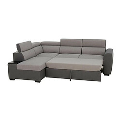 Acheter Canapé d'angle convertible 4 places KELIO - Tissu anthracite/gris - L 245 x P 184 x H 77 cm