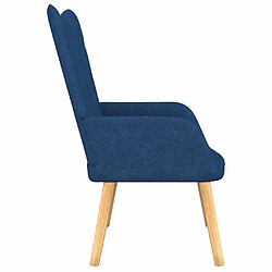 Acheter Maison Chic Chaise de relaxation | Fauteuil relax avec tabouret Bleu Tissu -GKD25354