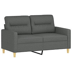 Maison Chic Canapé à 2 places,Sofa de Salon,Canapé droit Gris foncé 120 cm Tissu -GKD830061