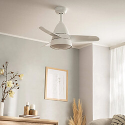 Acheter Ledkia Ventilateur de Plafond Silencieux Industriel Blanc 91cm Moteur DC Avec lumière