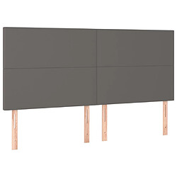 Acheter Maison Chic Tête de lit scandinave à LED,meuble de chambre Gris 200x5x118/128 cm Similicuir -MN83747