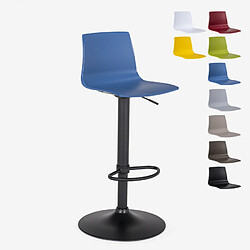 Tabouret bar de cuisine design noir mat réglable en hauteur Grand Soleil Imola Matt, Couleur: Bleu 